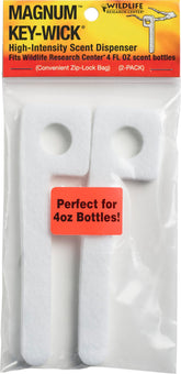 Wildlife Research Center Magnum Key Wick White for 4 oz bottle boosts scent delivery