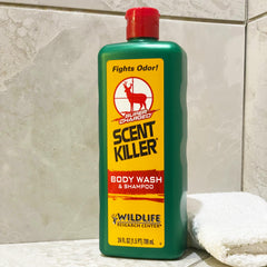 Wildlife Research Center Scent Killer 540-24 label closeup highlights unscented formula.