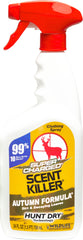 Wildlife Research Center Scent Killer Autumn Formula bottle shown to reduce human odor in the field.