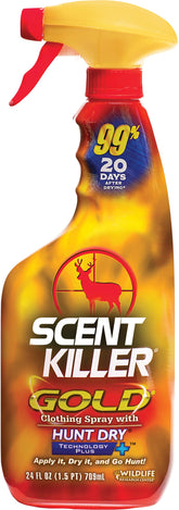 Wildlife Research Center Scent Killer Gold spray prepares gear for odor control in the field