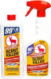 Wildlife Research Center Scent Killer spray bottle in-action, helping reduce human odor in the field.