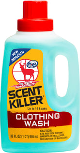 Wildlife Research Center Scent Killer Super Charged Clothing Wash pour reduces hunting scent during laundry