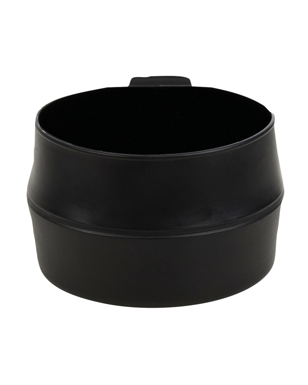 Wildo Fold-a-Cup Black Large open for quick sipping