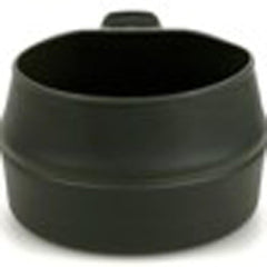 Wildo Fold-A-Cup Small Olive, outside view, compact and portable for camping and travel.