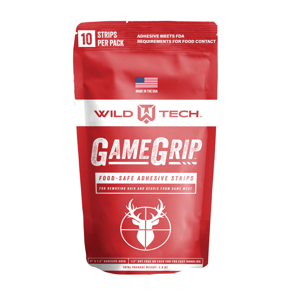 WildTech GameGrip strip adhesive area removing hair from game meat
