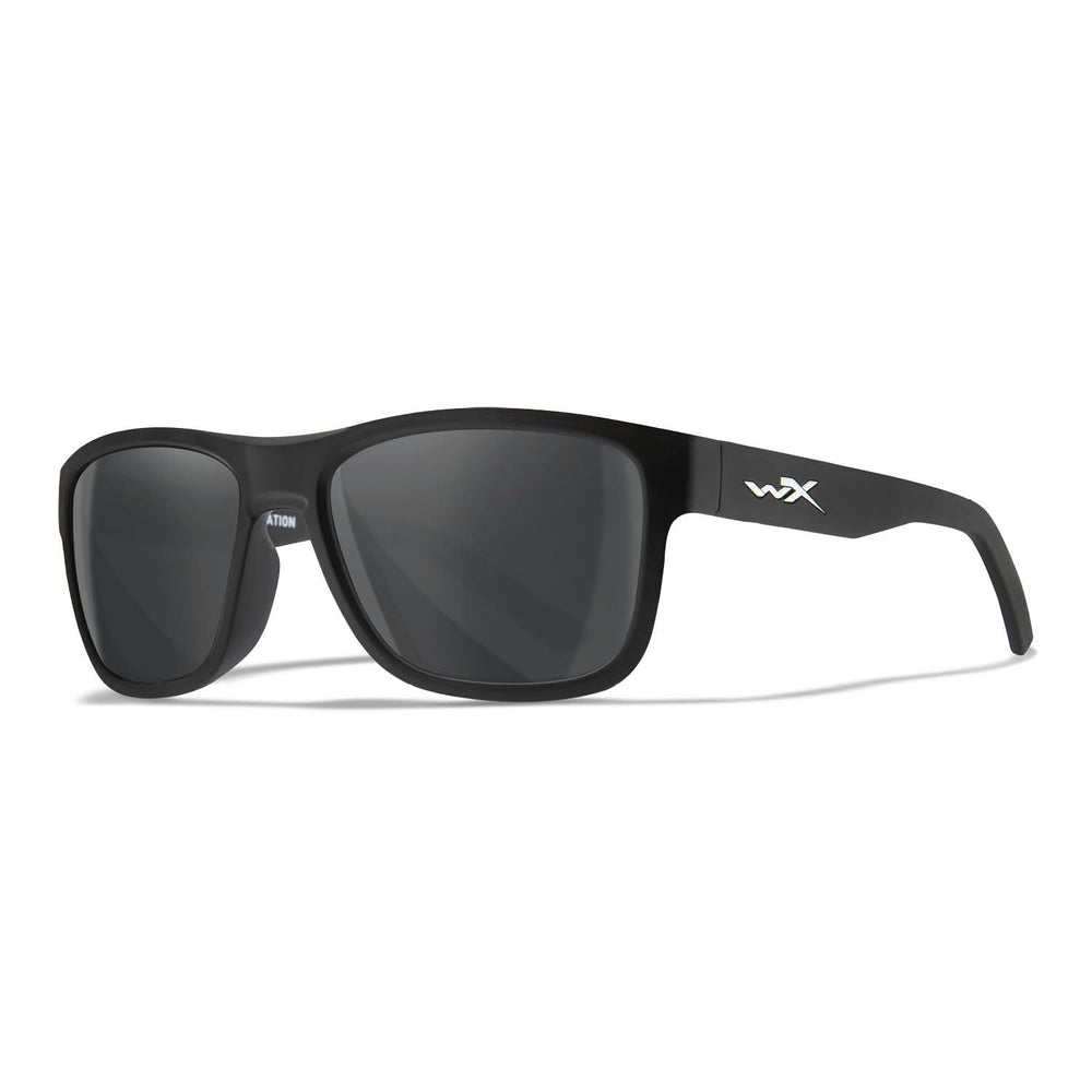 Wiley X Ovation front view with matte black frame for all-day sun protection.
