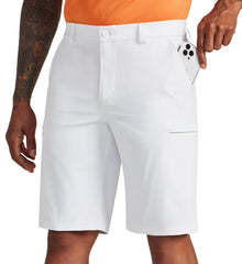 Willit men's golf shorts fabric stretch close-up shows flexible on-course comfort.