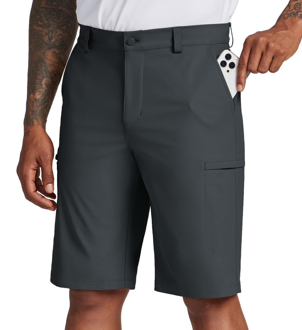 Willit men's golf shorts front view showcases stretch fabric for on-course mobility.