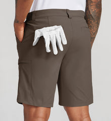 Willit men's golf shorts pocket-closeup showing six pockets for storing essentials on course.