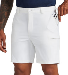 Willit mens golf shorts front view showing stretch fabric for full range of motion on the course