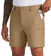 Willit men's golf shorts stretch fabric close-up showing flexible weave for swing comfort.