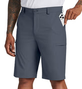 Willit men's golf shorts stretchy fabric close-up showing movement ease