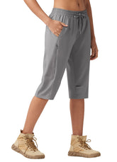 Willit women's 15-inch hiking long shorts front view with quick-dry fabric for comfort.