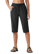 Willit Women's 15inch hiking shorts front view highlights quick-dry fabric for active wear.