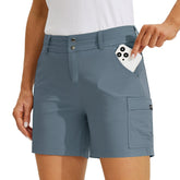 Willit women's golf cargo shorts front view highlight quick-dry, breathable fabric for active days.