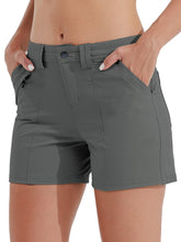 Willit women's golf shorts Forge Grey front view showing quick-dry fabric