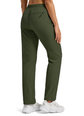 Willit women's hiking pants sage green adjustable waistband for personalized comfort