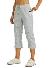 Willit women's quick-dry capris front view highlighting lightweight fabric for all-day comfort