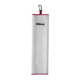 Wilson W/S Tri Fold Towel WH microfiber close-up, ultra-absorbent for gym or travel