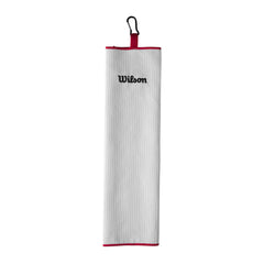 Wilson W/S Tri Fold Towel WH microfiber close-up, ultra-absorbent for gym or travel