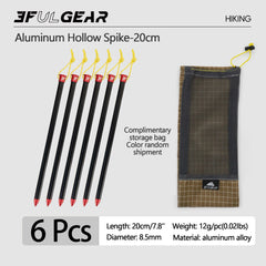 Windhike 3F UL Gear tent stakes packed with reflective rope improve visibility at dusk.