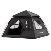 Windhike Blackdog tent demonstrates automatic pop-up setup for fast shelter.