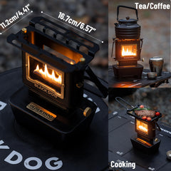 Windhike Blackdog brass knob design enables precise flame control.