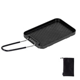 Windhike Blackdog frying pan on a camping oil stove for easy camp meals.
