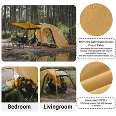 windhike Dune7.6 tent bedroom area emphasizes comfortable sleeping and privacy options