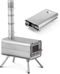 Windhike Naturehike Pure Titanium stove front view with visible flame for heat control.