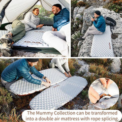 Windhike Naturehike sleeping pad close-up shows skin-friendly material and coating