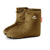 Windhike Naturehike ultralight winter booties on feet deliver cozy warmth.