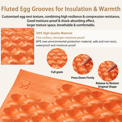 Windhike R2.6 orange folded-compact sleeping pad fits in pack