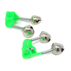 Clip-on fishing rod alarm bell being used at night