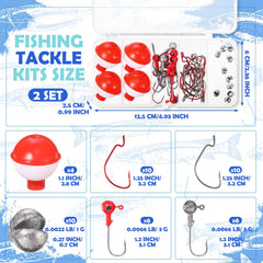 Assorted fishing accessories included in kit
