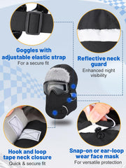 Triple-layer warmth: outer polyester, middle PP cotton, inner polar fleece