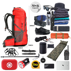 WintMing 75L hiking backpack shoe-warehouse keeps extra footwear organized.