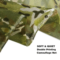 WINWAY 300D camo burlap netting in tree stand demonstrates versatile concealment