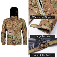 WINWAY rain suit carry bag and pockets emphasize convenient storage during travels.