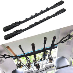 Winwon Vehicle Fishing Rod Rack installed inside SUV keeps rods secure during travel.