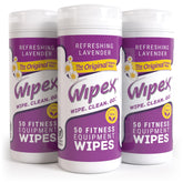 Wipex Original canister packaging with lavender and vinegar, signaling natural cleaning benefits