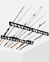 WIPHANY 12-rod fishing rod rack in black powder-coated steel