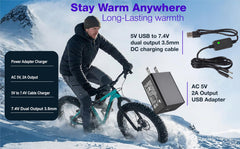 WirelessFinest compatible heated gloves, socks, and vest charging setup