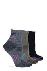 Wise Blend ladies merino quarter socks in black pack for all-day warmth.