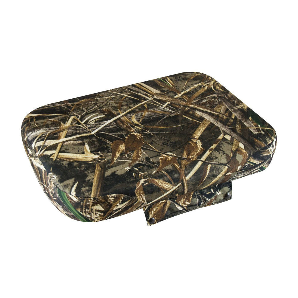 Wise cooler cushion seat in Realtree Max 5 camo, ideal for hunting and fishing outings.