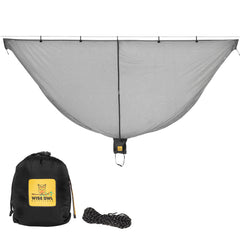 Wise Owl Outfitters hammock bug net setup shows universal fit for single and double hammocks