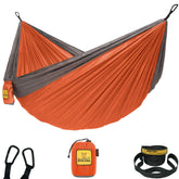 Wise Owl Outfitters hammock camping setup shows spacious single hammock for one.