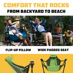 Wise Owl Hammock Chair on the beach for casual lounging