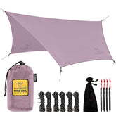Wise Owl Outfitters hammock rain fly folded in pack for ultralight shelter