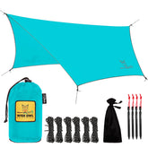 Wise Owl Outfitters hammock rain fly packed compactly for travel shelter